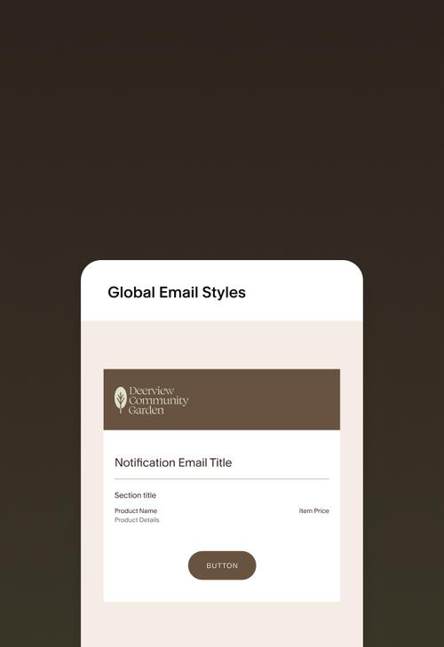 Template de e-mail com a marca, retirado do site de exemplo Deerview Community Garden, feito no Campanhas por E-mail do Squarespace.