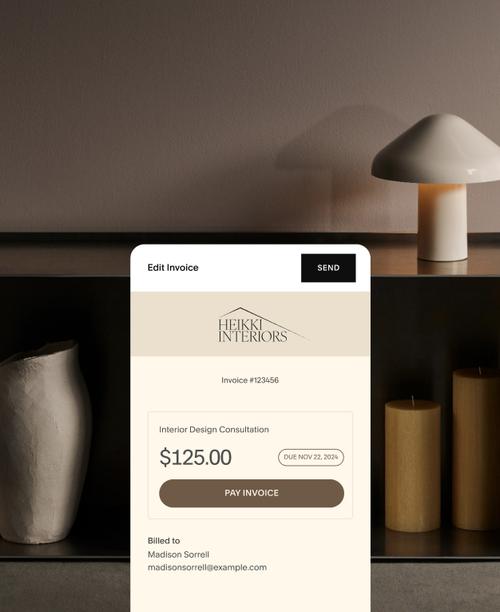 Los suscriptores de Squarespace pueden crear facturas con su marca para detallar el alcance del trabajo y el cronograma de pagos de los servicios.