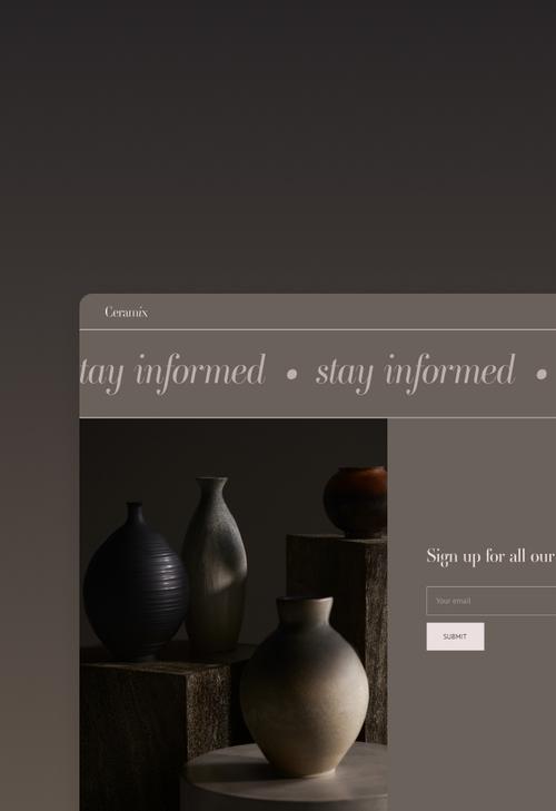 Embalagem de texto giratória, personalizada com as ferramentas criativas do Squarespace para o design de movimentos.