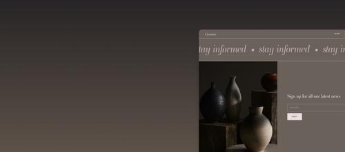 Embalagem de texto giratória, personalizada com as ferramentas criativas do Squarespace para o design de movimentos.